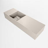 MONDIAZ TYNE 70cm fontein solid surface kleur Linen. Positie wastafel links