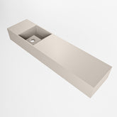 MONDIAZ TYNE 90cm fontein solid surface kleur Linen. Positie wastafel links