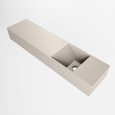 MONDIAZ TYNE 90cm fontein solid surface kleur Linen. Positie wastafel rechts