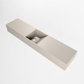 MONDIAZ TYNE 100cm fontein solid surface kleur Linen. Positie wastafel midden