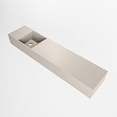MONDIAZ TYNE 100cm fontein solid surface kleur Linen. Positie wastafel links