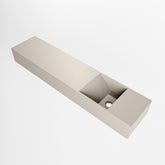 MONDIAZ TYNE 100cm fontein solid surface kleur Linen. Positie wastafel rechts