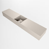MONDIAZ TYNE 110cm fontein solid surface kleur Linen. Positie wastafel midden