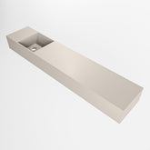MONDIAZ TYNE 110cm fontein solid surface kleur Linen. Positie wastafel links