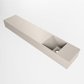MONDIAZ TYNE 110cm fontein solid surface kleur Linen. Positie wastafel rechts