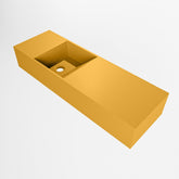 MONDIAZ TYNE 70cm fontein solid surface kleur Ocher. Positie wastafel links