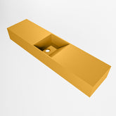 MONDIAZ TYNE 90cm fontein solid surface kleur Ocher. Positie wastafel midden