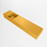 MONDIAZ TYNE 100cm fontein solid surface kleur Ocher. Positie wastafel links