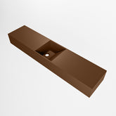 MONDIAZ TYNE 100cm fontein solid surface kleur Rust. Positie wastafel midden