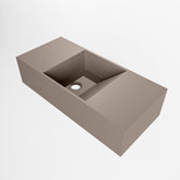 MONDIAZ TYNE 50cm fontein solid surface kleur Smoke. Positie wastafel links