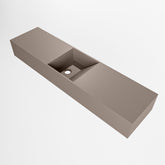 MONDIAZ TYNE 90cm fontein solid surface kleur Smoke. Positie wastafel midden