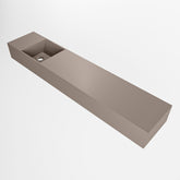 MONDIAZ TYNE 110cm fontein solid surface kleur Smoke. Positie wastafel links