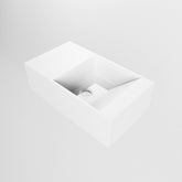 MONDIAZ TYNE 40cm fontein solid surface kleur Talc. Positie wastafel links