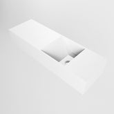 MONDIAZ TYNE 70cm fontein solid surface kleur Talc. Positie wastafel rechts