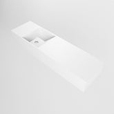 MONDIAZ TYNE 80cm fontein solid surface kleur Talc. Positie wastafel links