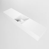 MONDIAZ TYNE 90cm fontein solid surface kleur Talc. Positie wastafel midden