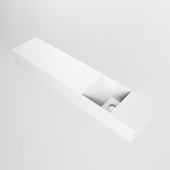 MONDIAZ TYNE 100cm fontein solid surface kleur Talc. Positie wastafel rechts