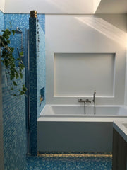 The Mosaic Factory GM57 Amsterdam Blauw Mix Zachte korrel - glas mozaïektegel 2x2cm