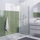 BRAUER Brushed Frame Inloopdouche set 1 helder glas 90x200 met muurprofiel en lijst rondom RVS-kleurig geborsteld