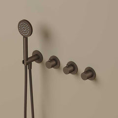 Hotbath Guy Diamond GY7071DEXT afbouwdeel voor inbouwthermostaat met 2 stopkranen - Tuscan Bronze