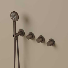 Hotbath Guy Row GY7071REXT afbouwdeel voor inbouwthermostaat met 2 stopkranen - Tuscan Bronze