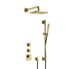 Hotbath Gal IBS40 inbouw doucheset High Flow met 2 stopkranen met glijstang - Geborsteld Messing PVD