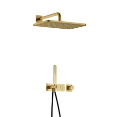 Hotbath Gal IBS41 inbouw doucheset met 2 pushbuttons met gl106 - Geborsteld Messing PVD