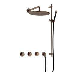 Hotbath Cobber IBS70 inbouw doucheset - staafhanddouche - 30cm hoofddouche - wandarm - glijstang - Verouderd Messing