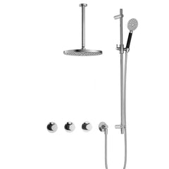 Hotbath Cobber IBS70 inbouw doucheset - ronde handdouche - 20cm hoofddouche - 30cm plafondbuis - glijstang - Chroom