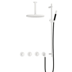 Hotbath Cobber IBS70 inbouw doucheset - staafhanddouche - 30cm hoofddouche - 15cm plafondbuis - glijstang - Mat Wit