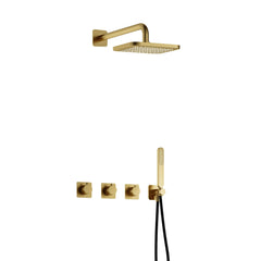 Hotbath Gal IBSGL70 inbouw doucheset met 2 stopkranen - Geborsteld Messing PVD