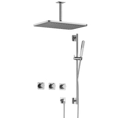 Hotbath Gal IBSGL70 inbouw doucheset met 2 stopkranen met plafondbuis, gl106 en glijstang - Chroom