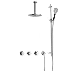 Hotbath Cobber X IBSX70 inbouw doucheset - ronde handdouche - 20cm hoofddouche - 15cm plafondbuis - glijstang - Chroom