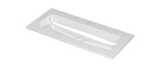 Ink Aspekt meubelwastafel centraal 100x45cm - 1 kraangat - Porselein - Glans Wit - 0207021