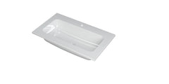 Ink Faktor Wastafel polystone centraal met 1 kraangat - Glans Wit - 80x45x1,5cm - 3407001