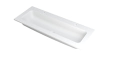 Ink Faktor Wastafel polystone centraal met 2 kraangaten - Mat Wit - 120x45x1,5cm - 3407222