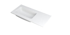 Ink Faktor Wastafel polystone links met 1 kraangat - Mat Wit - 100x45x1,5cm - 3407215
