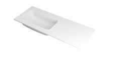 Ink Faktor Wastafel polystone links met 1 kraangat - Mat Wit - 120x45x1,5cm - 3407225
