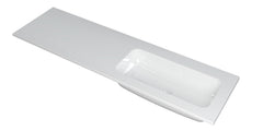 Ink Faktor Wastafel polystone rechts zonder kraangat - Glans Wit - 160x45x1,5cm - 3407047