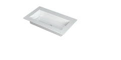 Ink Kraft meubelwastafel 80x45cm - zonder kraangat - Polystone - Glans Wit - 3417310
