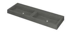 Ink Momento dubbele meubelwastafel 140x45cm - zonder kraangat - Quartz grijs - 3421150
