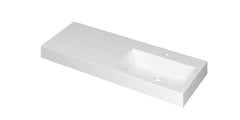 Ink Momento meubelwastafel rechts 120x45cm - 1 kraangat - Polystone - Glans Wit - 3421349