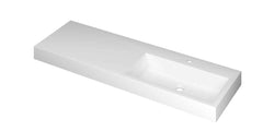 Ink Momento meubelwastafel rechts 140x45cm - 1 kraangat - Polystone - Mat Wit - 3421359