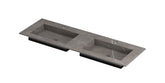 Ink Post Wastafel keramische slab envelop bak dubbel 2 kraangaten - Armani grey mat - 140x45x1cm - 0210111