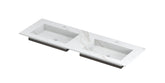 Ink Post Wastafel keramische slab envelop bak dubbel 2 kraangaten - Calacatta mat - 140x45x1cm - 0210110