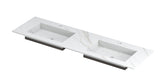 Ink Post Wastafel keramische slab envelop bak dubbel 2 kraangaten - Calacatta mat - 160x45x1cm - 0210130