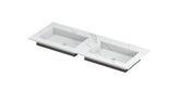 Ink Post Wastafel keramische slab envelop bak dubbel zonder kraangaten - Calacatta mat - 120x45x1cm - 0210080