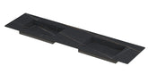 Ink Post Wastafel keramische slab envelop bak dubbel zonder kraangaten - Lauren black mat - 180x45x1cm - 0210142