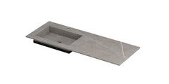 Ink Post Wastafel keramische slab envelop bak links met 1 kraangat - Armani grey mat - 120x45x1cm - 0210611