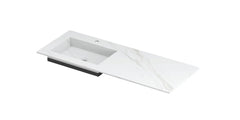 Ink Post Wastafel keramische slab envelop bak links met 1 kraangat - Calacatta mat - 120x45x1cm - 0210610